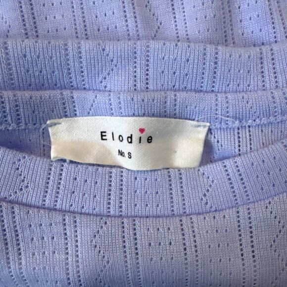 Elodie Womens S Lilac Textured Short Sleeve Top - Picture 3 of 5